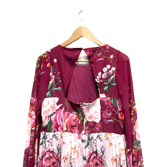 Ted Baker Serenity Contrast Pleated Floral Print Dress - Picture 4 of 10